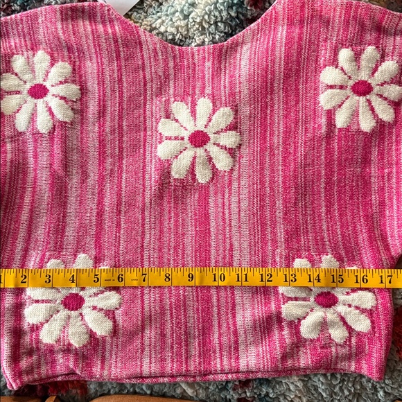 Altar'd State Pink and White Floral Sweater - Picture 6 of 6